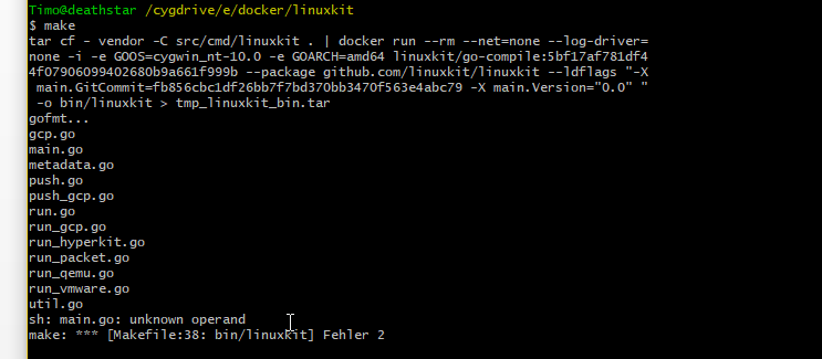 Linuxkitmake error